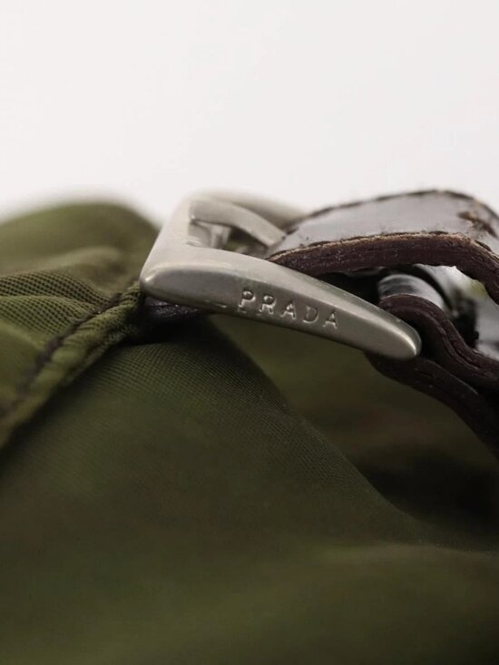 PRADA Backpack Nylon Green Silver Auth bs34433 main image 3